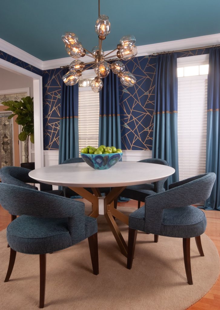 Set the tone in the dining area with a lovely lighting fixture.