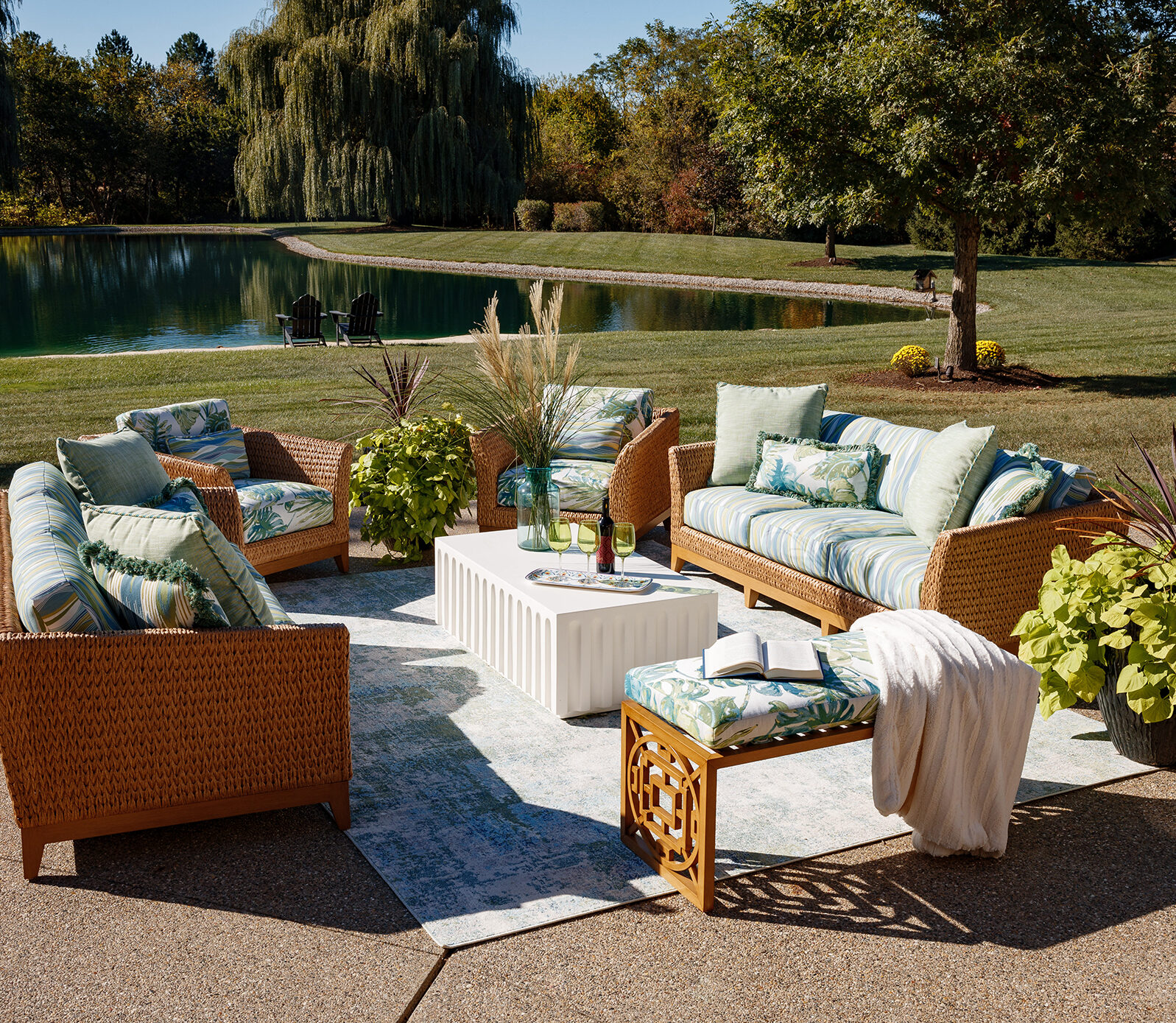 Outdoor design and golf club view in Dover by professional interior designer Deanna Kovach.